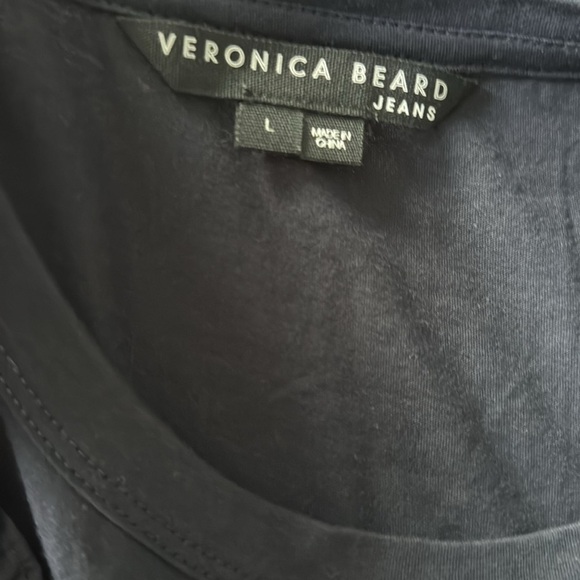 Veronica Beard‎ cotton ruffled tee navy L - Picture 5 of 7